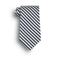 Navy Blue/White Saville Stripe Polyester Tie